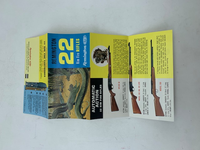 Remington 22 Rim Fire Rifles. Models Nylon 66, 552 Bdl de luxe, 550 (pieghevole pubblicitario)